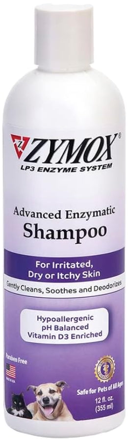 48 oz (4 x 12 oz) Zymox Shampoo with Vitamin D3 for Dogs and Cats