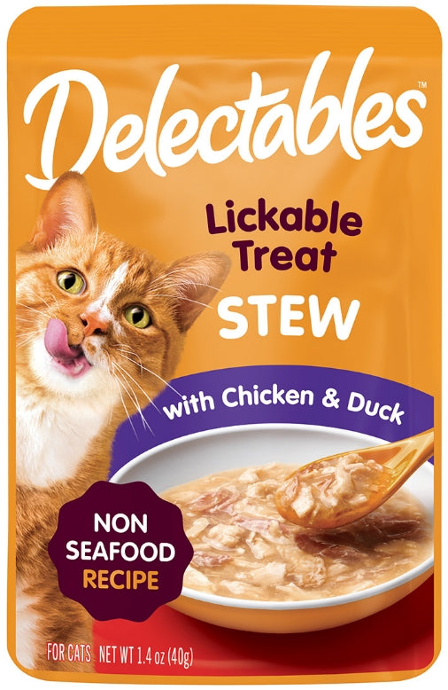 12 count (12 x 1 ct) Hartz Delectables Stew Lickable Treat for Cats Chicken and Duck