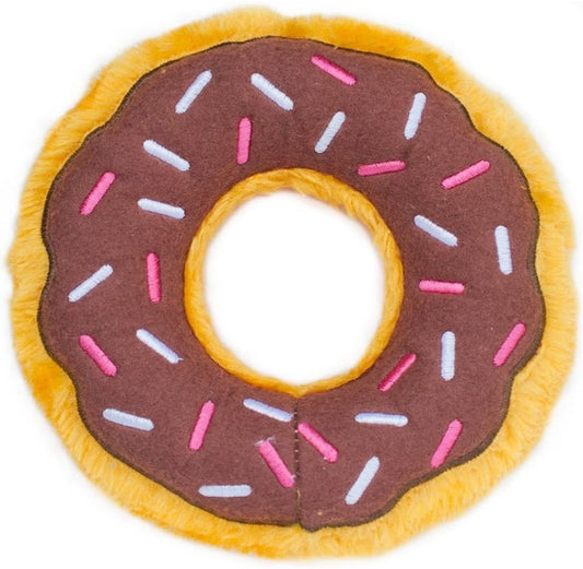 3 count ZippyPaws Dog Donutz Toy Chocolate Sprinkle