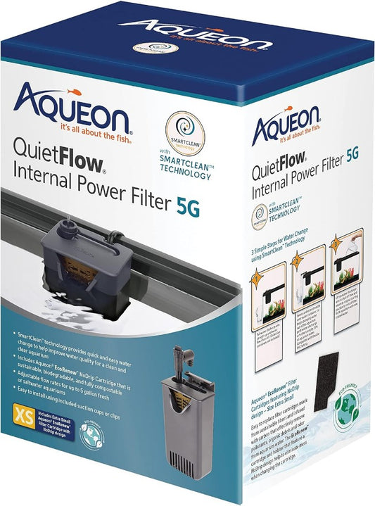 5 gallon Aqueon QuietFlow SmartClean Internal Power Filter