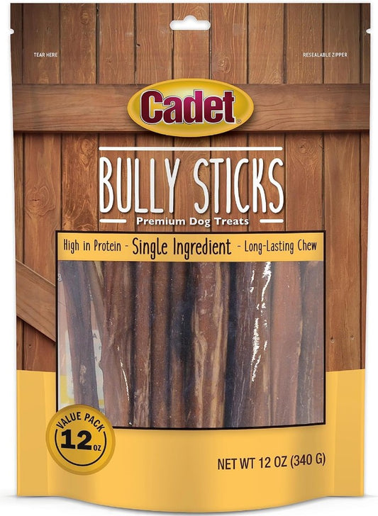 24 oz (2 x 12 oz) Cadet Single Ingredient Bully Sticks for Dogs Small