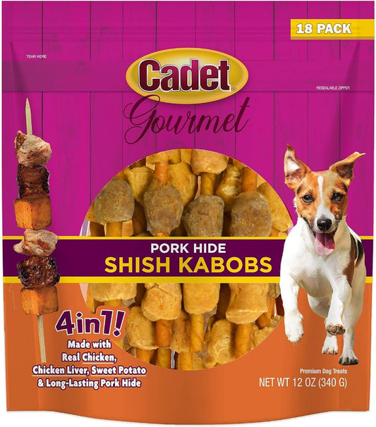 54 count (3 x 18 ct) Cadet Gourmet Pork Hide Shish Kabobs