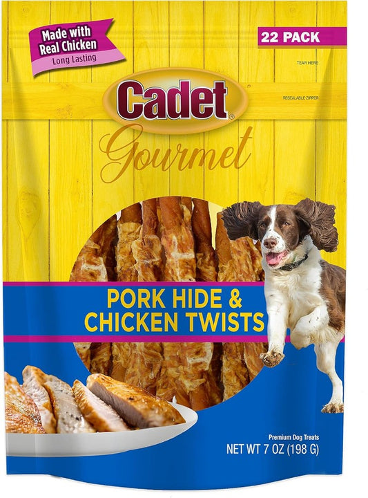 198 count (9 x 22 ct) Cadet Gourmet Pork Hide and Chicken Twists