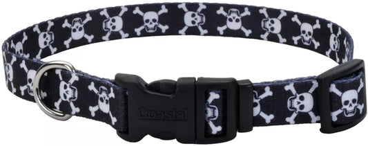 14-20"L x 3/4"W Coastal Pet Styles Adjustable Dog Collar Skulls