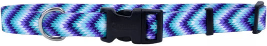 10-14"L x 5/8"W Coastal Pet Styles Adjustable Dog Collar Teal and Purple Diamonds