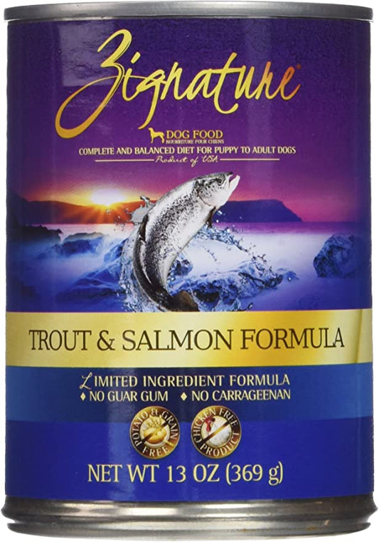 Zignature Dog Grain Free Trout Salmon 13oz (Case of 12)