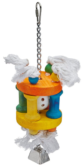 1 count AE Cage Company Happy Beaks Ball in Solitude Assorted Bird Toy