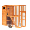 Pawhut Wooden Cat Home Enclosure Pet House Shelter Cage Outdoor Play