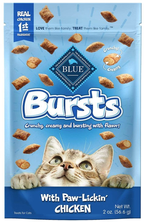 2 oz Blue Buffalo Bursts Cat Treats Paw-Lickin' Chicken