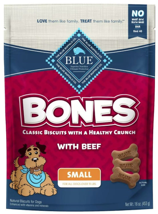 16 oz Blue Buffalo Classic Bone Biscuits with Beef Small