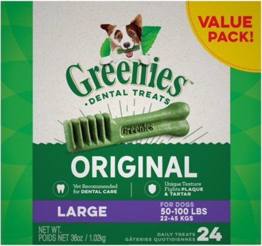 48 count (2 x 24 ct) Greenies Large Dental Dog Treats