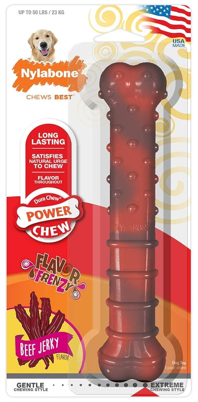 1 count Nylabone Power Chew Flavor Frenzy Chew Beef Jerky Flavor Giant