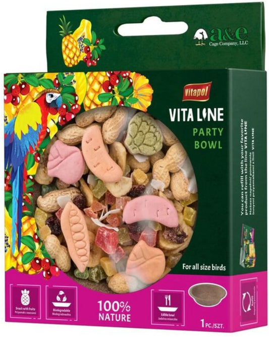 1 count AE Cage Company Vita Line Herbal Edible Lunch Box Peanut Party Bowl