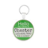 Hello Personalized Silver Dog ID Pet Tag