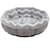 SnooZZy Zig Zag Shearling Round Bed Gray 21 in One Size