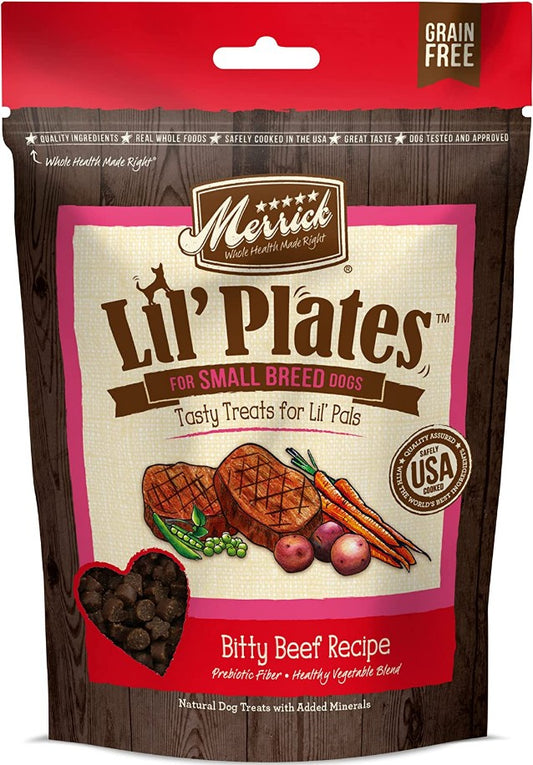 5 oz Merrick Lil' Plates Small Breed Treats Bitty Beef Recipe