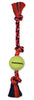 1 count Mammoth Flossy Chews Color 3 Knot Tug with Tennis Ball 20