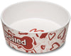 Small - 1 count Loving Pets Dolce Moderno Bowl Spoiled Red Heart Design