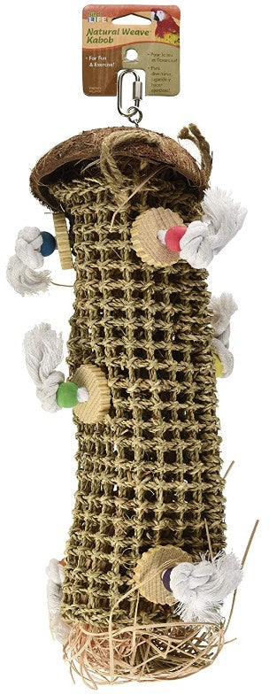 Large - 1 count Penn Plax Bird Life Natural Weave Kabob for Birds