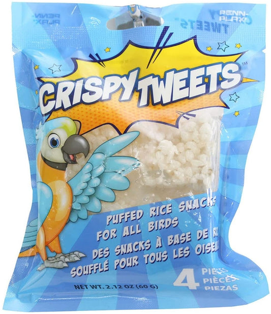 1 count Penn Plax Crispy Tweets Puffed Rice Bird Snack