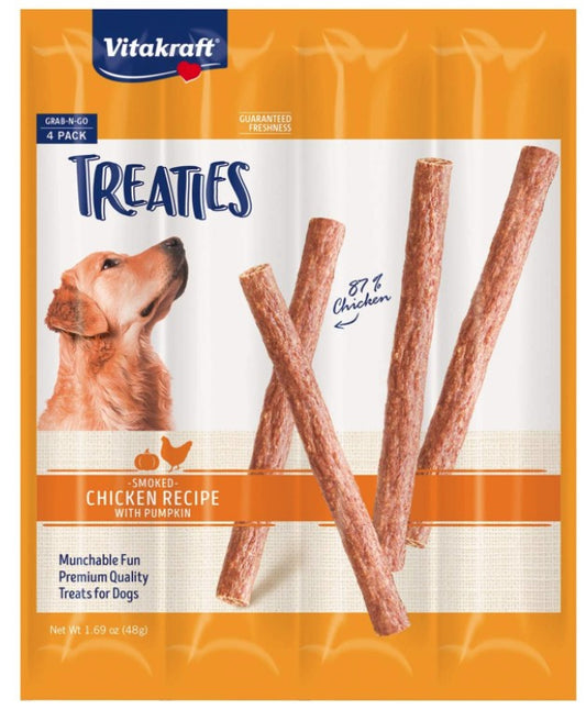 4 count VitaKraft Treaties Smoked Chicken with Pumpkin Grab-n-Go Dog Treats