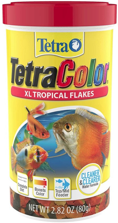 25.38 oz (9 x 2.82 oz) Tetra TetraColor Tropical Flakes Fish Food Cleaner and Clearer Water Formula