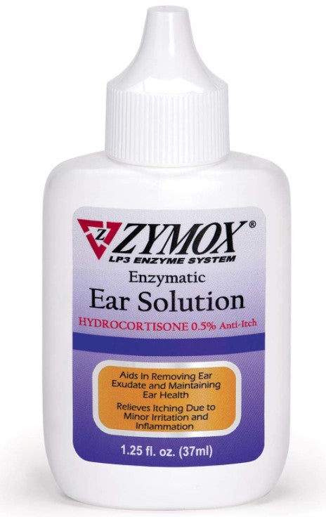 1.25 oz Zymox Enzymatic Ear Solution with Hydrocortisone for Dog and Cat