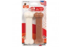 Nylabone Classic Twin Pack Power Chew Flavored Durable Dog Chew Toy Twin Pack; Bacon Chicken; 1ea-Medium-Wolf 2 ct