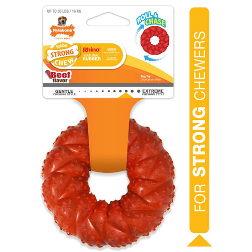 Nylabone Strong Chew Ring Braided Chew Toy for Dogs Beef; 1ea-Medium-Wolf 1 ct