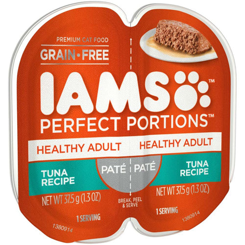 Iams Perfect Portions Healthy Adult Pate Wet Cat Food Tuna 24Ea/2.6 Oz, 24 Pk