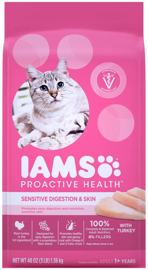 IAMS ProActive Health Sensitive Digestion and Skin Dry Cat Food 3 lb