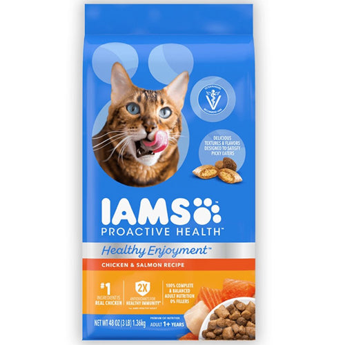 IAMS ProActive Health Healthy Enjoyment Dry Cat Food Chicken  Salmon, 1ea/3 lb