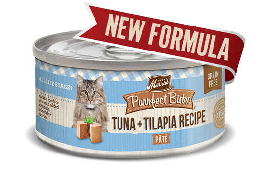 MERRICK CAT PURRFECT BISTRO PATE TUNA and TILAPIA 3OZ (Case of 24)