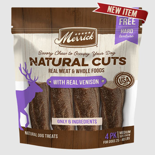 Merrick Dog Natural Cut Venison Medium Chew 4 Count