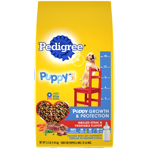 Pedigree Steak and Vegetables Dry Puppy Dog Food 3.5 lb