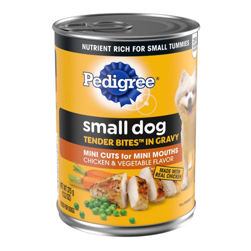 Pedigree Tender Bites in Gravy Adult Small Breed Wet Dog Food Steak and Vegetable 12ea-13.2 oz 12 ct