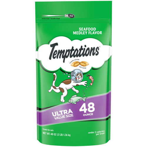 Temptations Classics Crunchy  Soft Adult Cat Treats Seafood Medley 48 oz