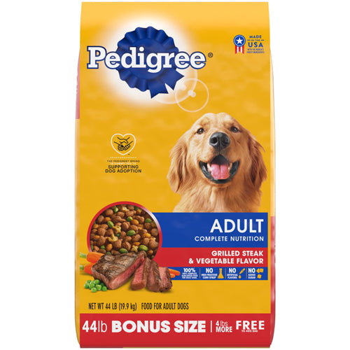 Pedigree Complete Nutrition Adult Dry Dog Food Grilled Steak  Vegetable 44 lbs.