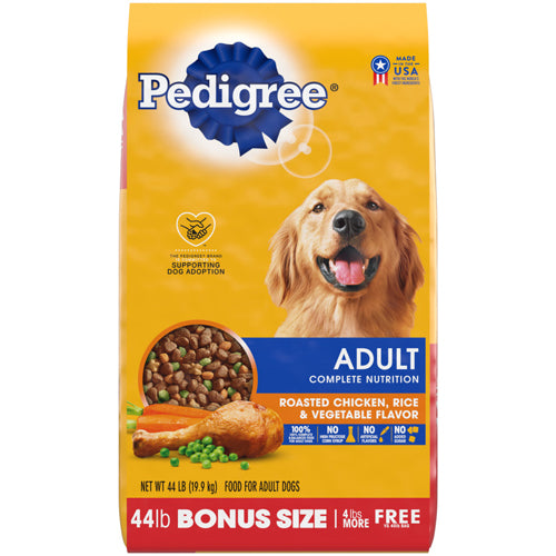Pedigree Complete Nutrition Adult Dry Dog Food Roasted Chicken, Rice,  Vegetable 44 lbs.