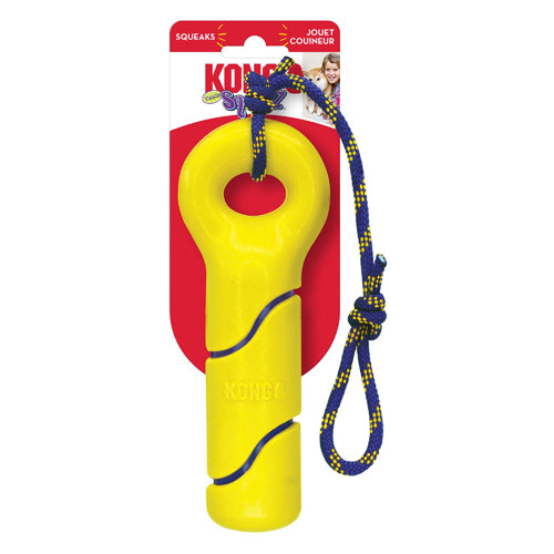 KONG Squeezz Tennis Buoy w/Rope Dog Toy Yellow 1ea/MD