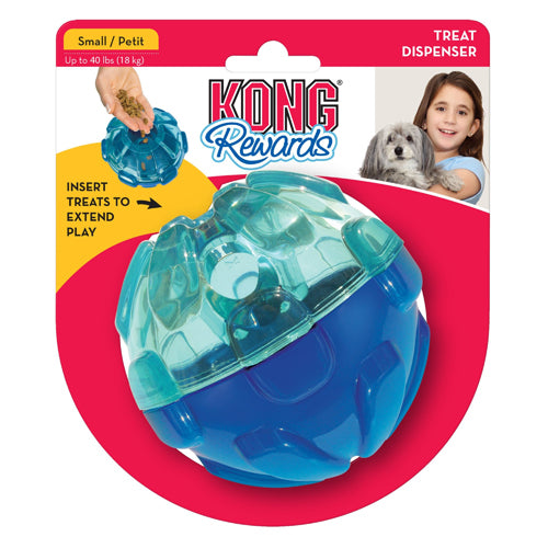 KONG Rewards Ball Treat Dispenser Dog Toy Blue 1ea/SM