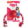 KONG Ball with Rope Dog Toy Red 1ea/SM
