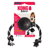 KONG Extreme Ball with Rope Dog Toy Black/White 1ea/LG