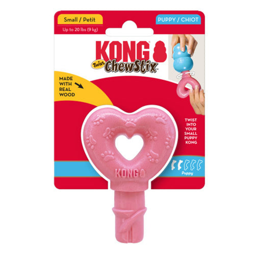 KONG ChewStix Puppy Twist Dog Toy Heart 1ea/SM