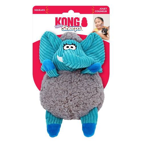 KONG Sherps Floofs Elephant Plush Squeak Dog Toy 1ea/MD