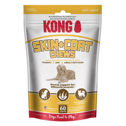 KONG Skin & Coat Soft Chews Dog Treats 1ea/60Pc