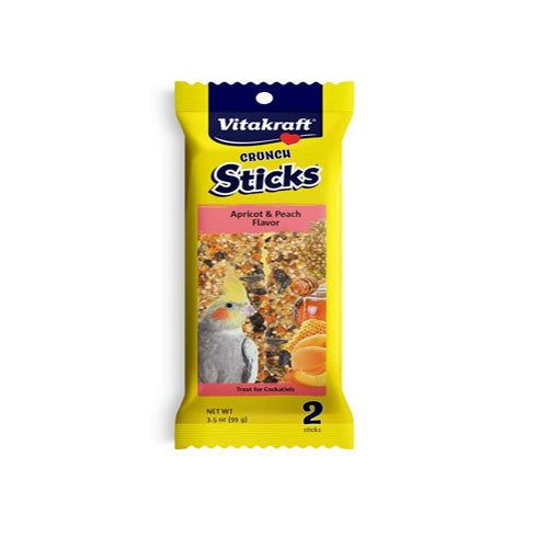 Vitakraft Crunch Sticks Apricot and Peach Flavor Cockatiel Treat 3.5 oz 2 Count