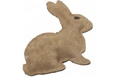 Dura-Fused Leather and Jute Dog Toy Rabbit Brown Small