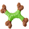 Bam-Bone Dental X-Bone Dog Toy Green-Brown 8in