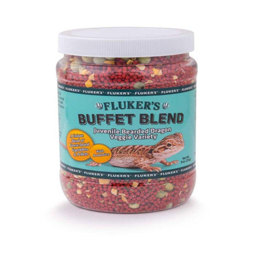 Flukers Buffet Blend Juvenile Bearded Dragon Veggie Variety Freeze Dried Food 9 oz